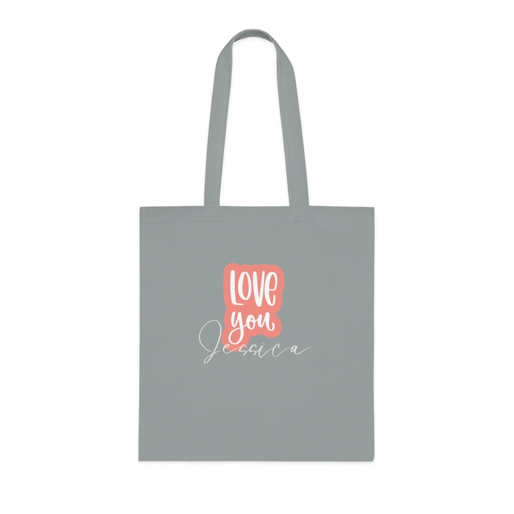 Love You Personalised Tote Bag | Add Any Name | Romantic Cotton Shopper - Alley Crafters