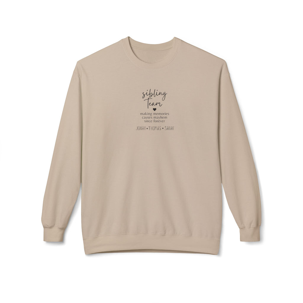 Sibling Farm Crewneck Sweatshirt — Minimal Cozy Family Quote Pullover