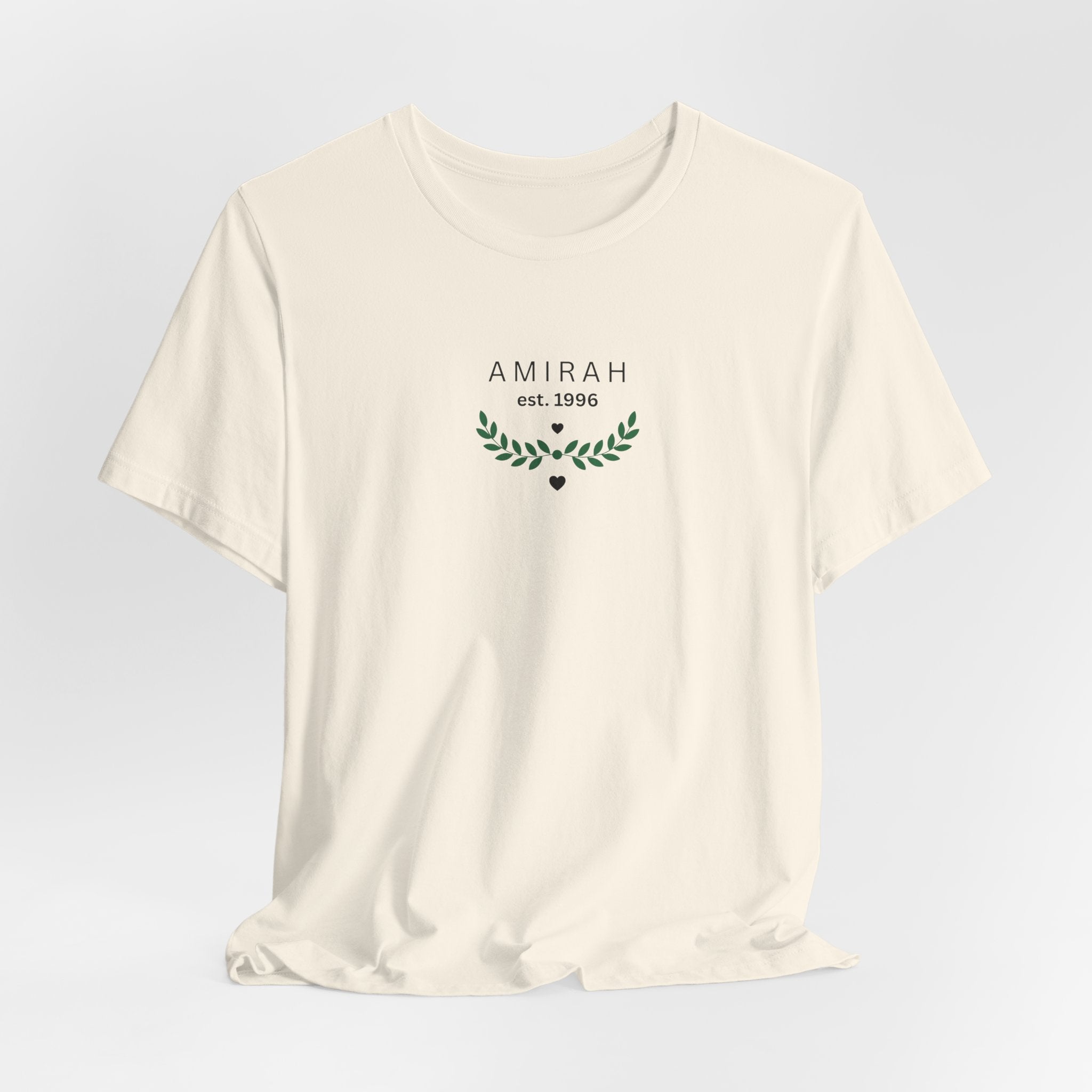 Personalised Name T-Shirt with Est Year | Custom Floral Monogram Tee