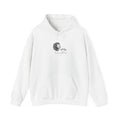 White lion graphic hoodie with front pocket and drawstring hood, “stay humble” logo print