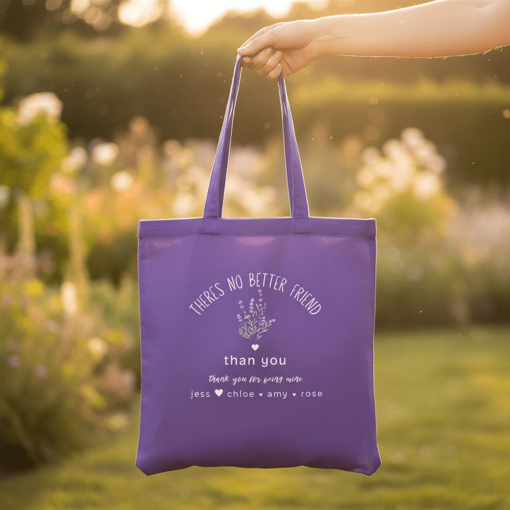 Personalised 'There's No Better Friend' Lavender Tote Bag | Custom Gift for Her - AlleyCrafters