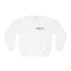 White personalised sweatshirt with 'FRIEND' Est.2023 front print