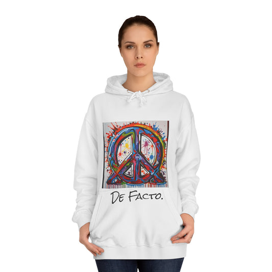 De Facto,  Hand Painted Peace Sign-  Hoodie
