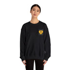 Black cupcake sweatshirt with smiley-face cupcake graphic patch on chest