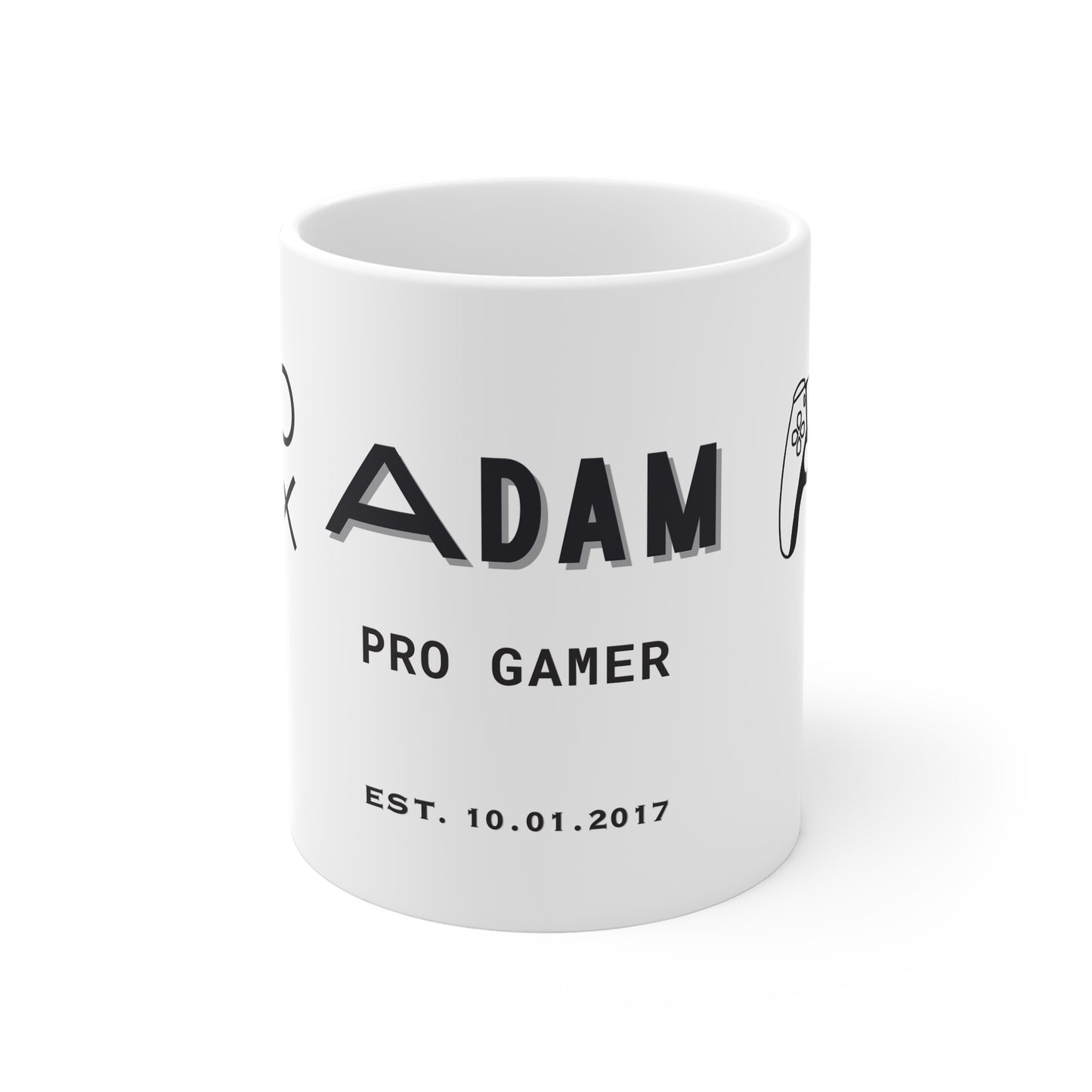Personalised Gamer Mug — Custom Name & Date Gift