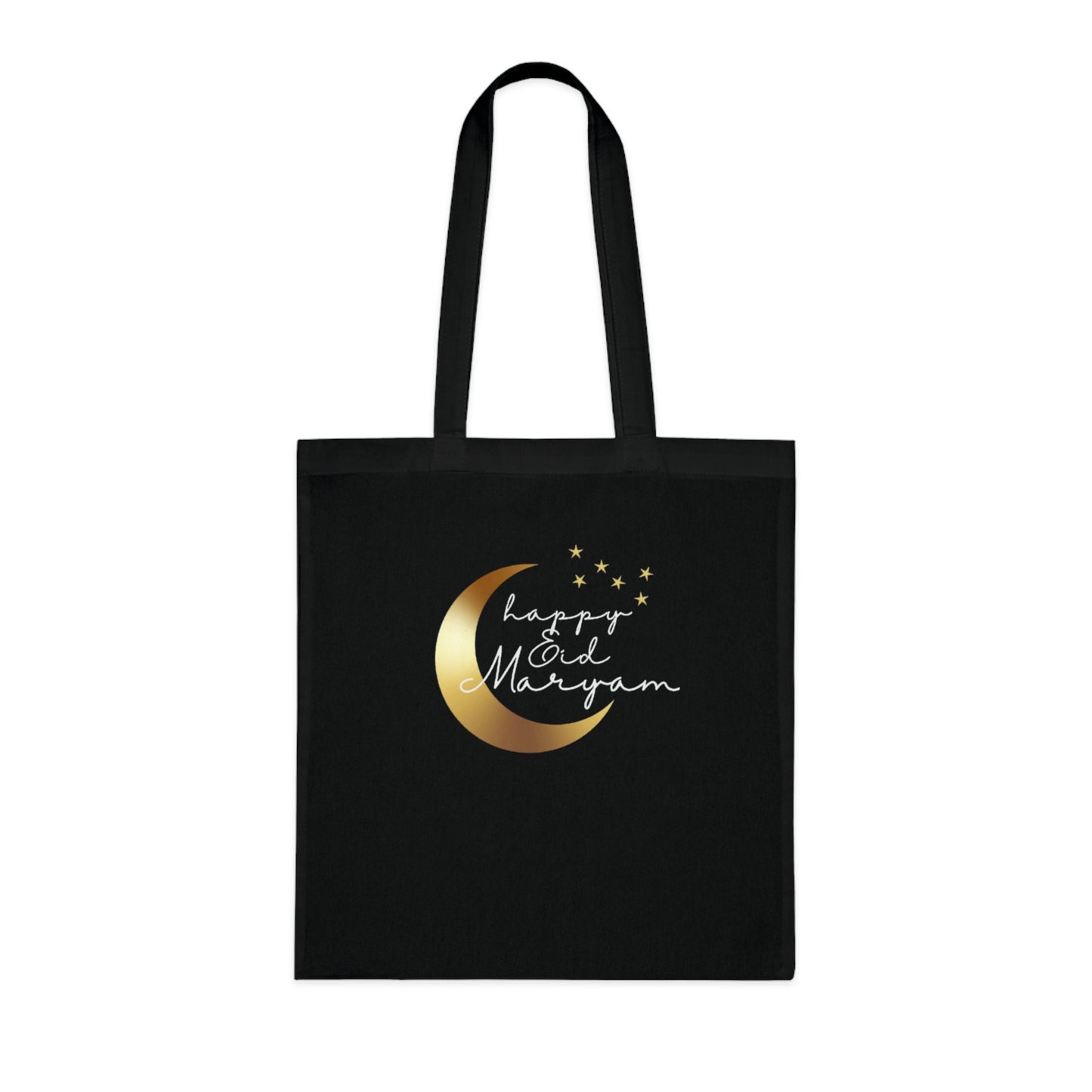 Personalised Happy Eid Tote Bag | Custom Name Moon & Stars Cotton Bag | Islamic Eid Gift