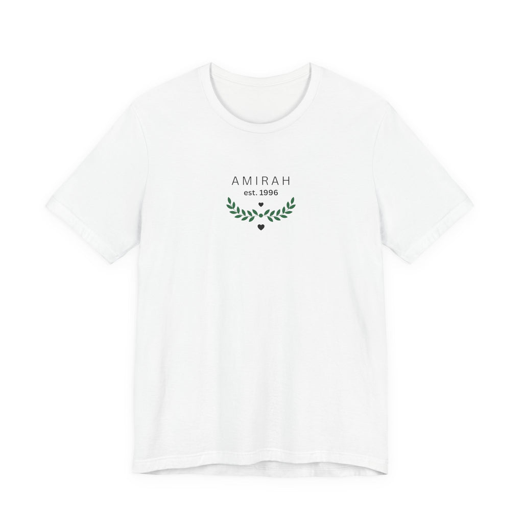 Personalised Name T-Shirt with Est Year | Custom Floral Monogram Tee