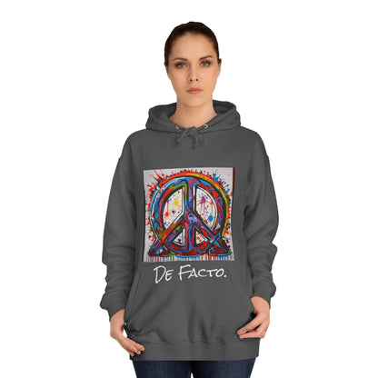 De Facto,  Hand Painted Peace Sign-  Hoodie