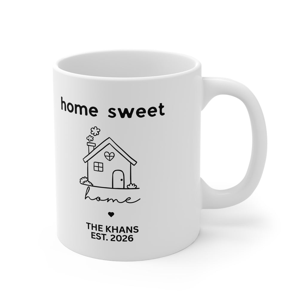 Home Sweet Home Mug — Personalised 'The Khans' Family Mug
