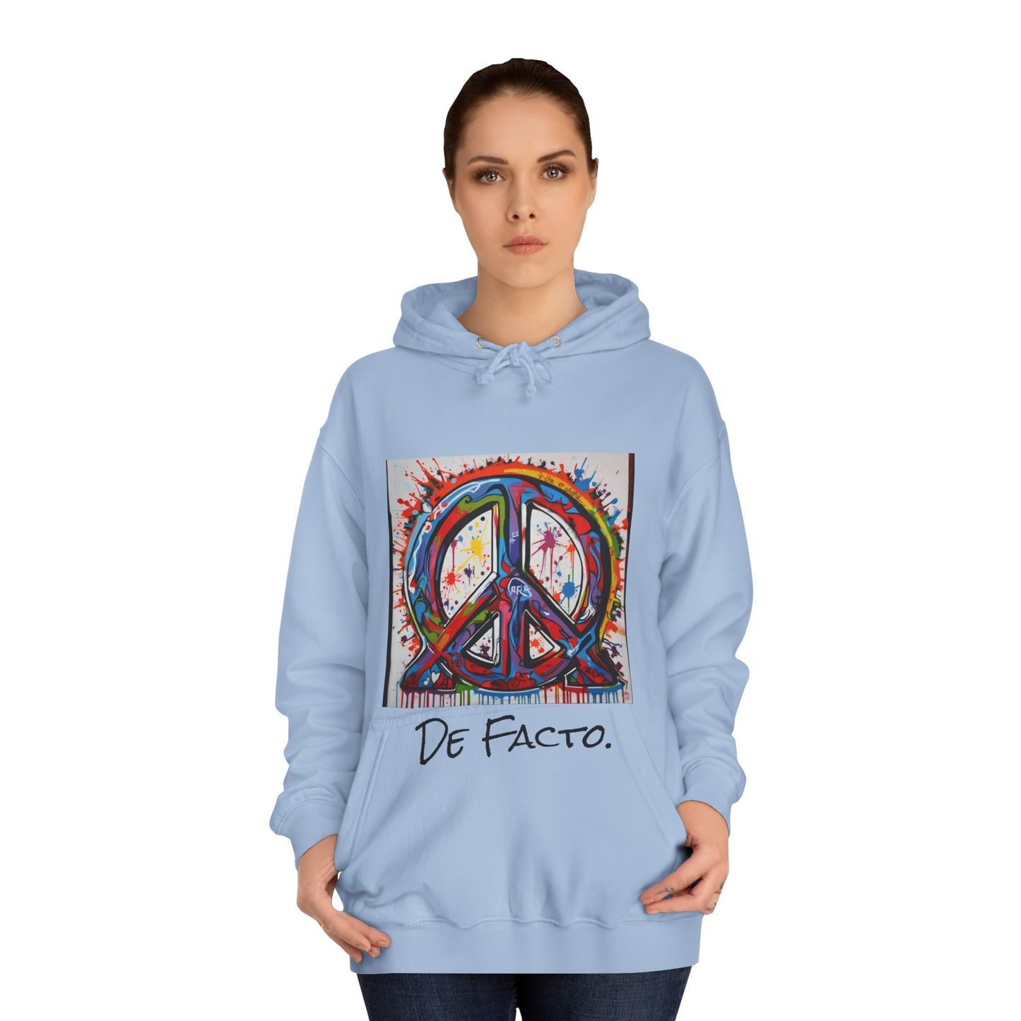De Facto,  Hand Painted Peace Sign-  Hoodie