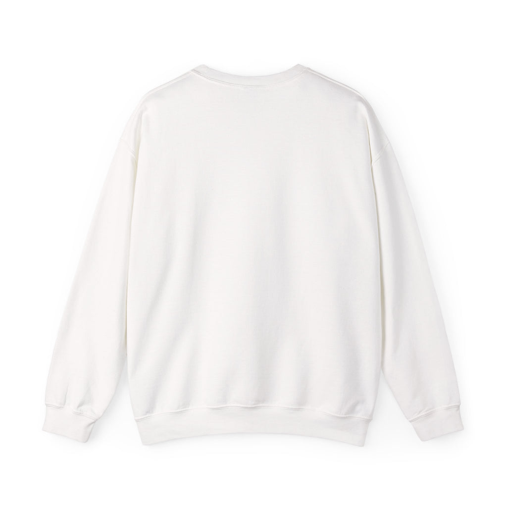 White personalised sweatshirt back view, plain with no visible graphic