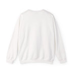 White personalised sweatshirt back view, plain with no visible graphic