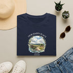 Our Happy Place Scenic T‑Shirt — Personalized Town Landscape Tee