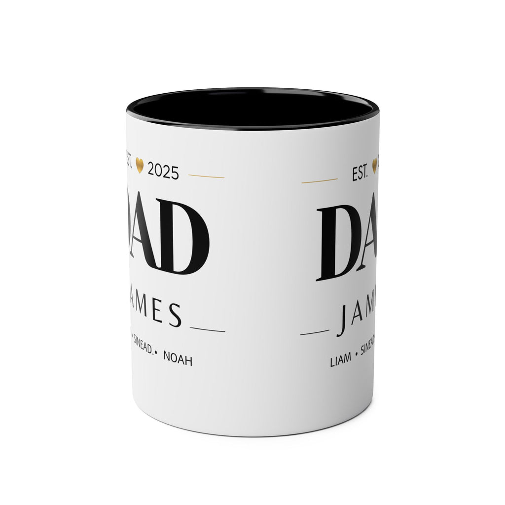 Personalised Dad Coffee Mug – Two-Tone 11oz | Est. Year & Children's Names