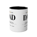 Personalised Dad Coffee Mug – Two-Tone 11oz | Est. Year & Children's Names