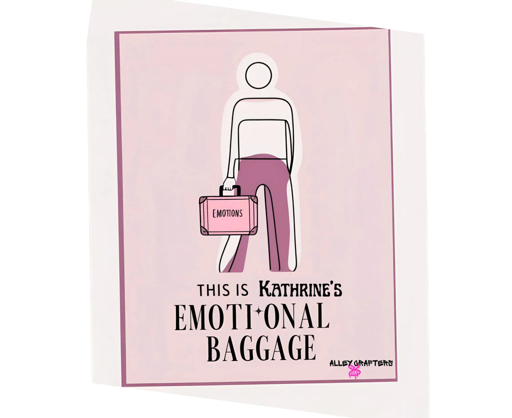 White canvas tote bag front view with pink-toned graphic design panel.