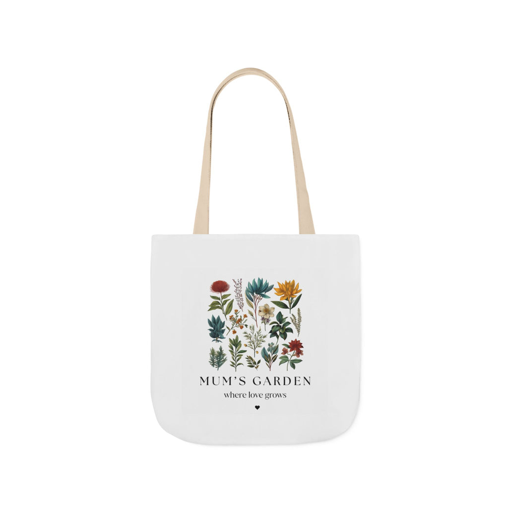 Personalised Floral Canvas Tote Bag — Mum's Garden Gift for Mum