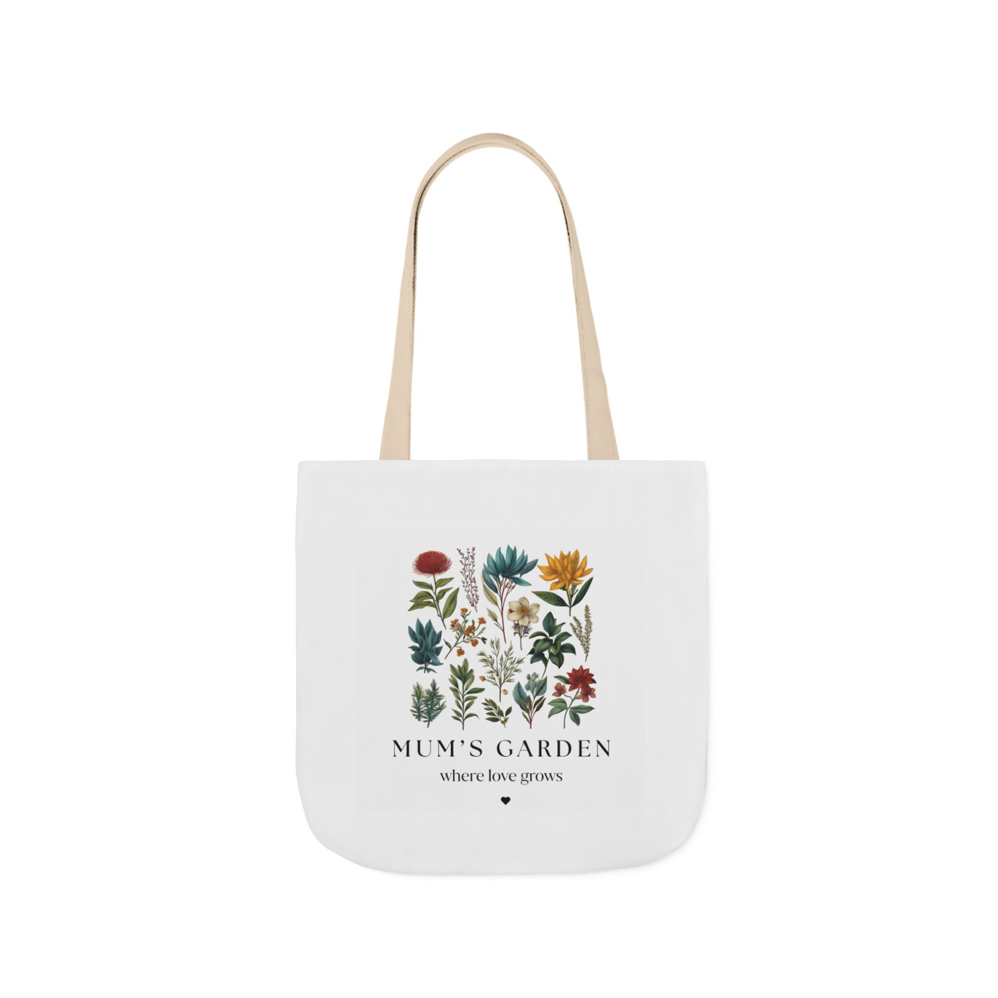 Personalised Floral Canvas Tote Bag — Mum's Garden Gift for Mum