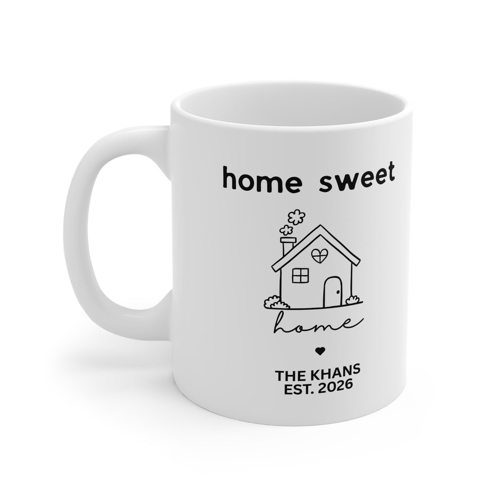 Home Sweet Home Mug — Personalised 'The Khans' Family Mug