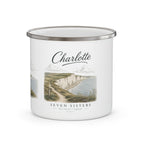 Personalised Enamel Camping Mug | Seven Sisters Coastal Design | Custom Name