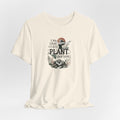 Cream plant lover t-shirt with 'crazy plant person' botanical graphic
