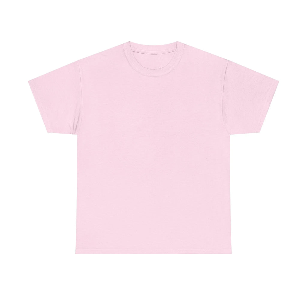 Unisex heavy cotton t-shirt, light pink crew neck short-sleeve
