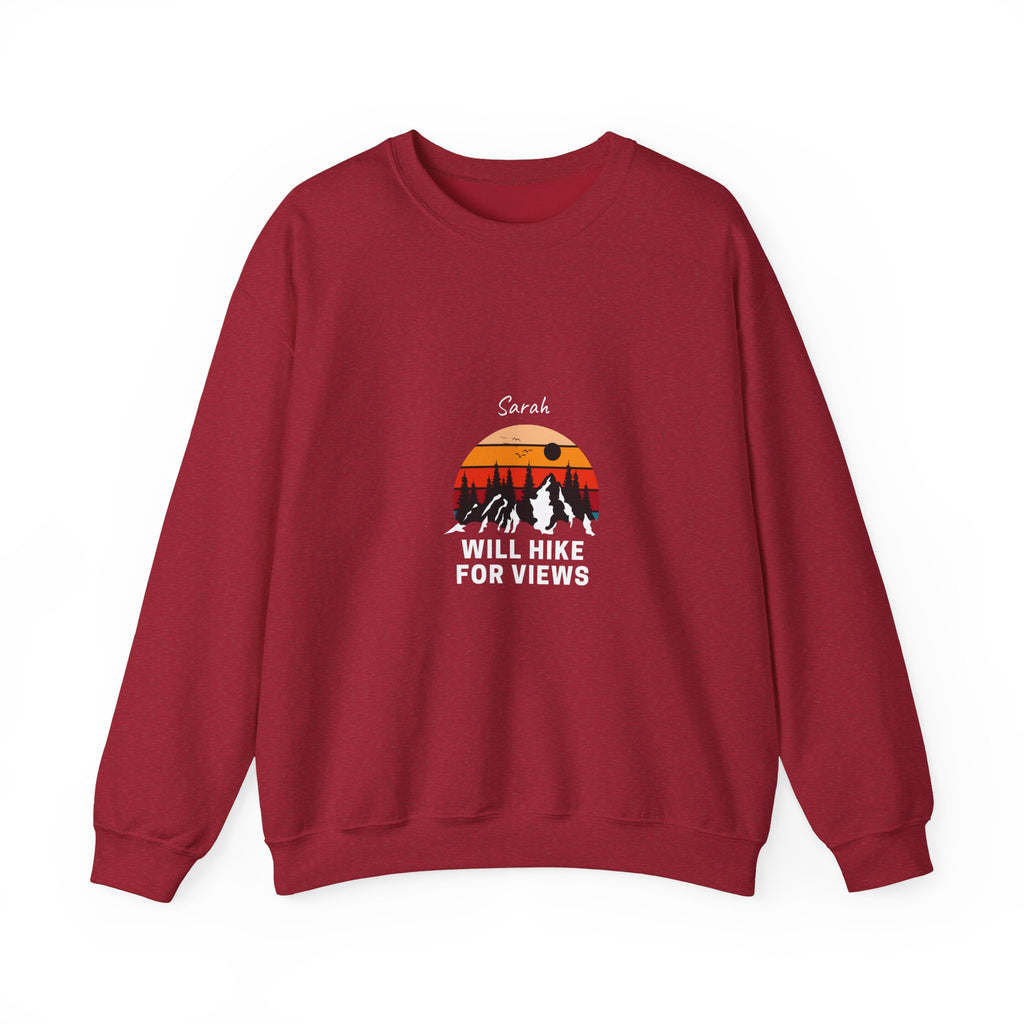 Personalised Will Hike for Views Hiking Sweatshirt