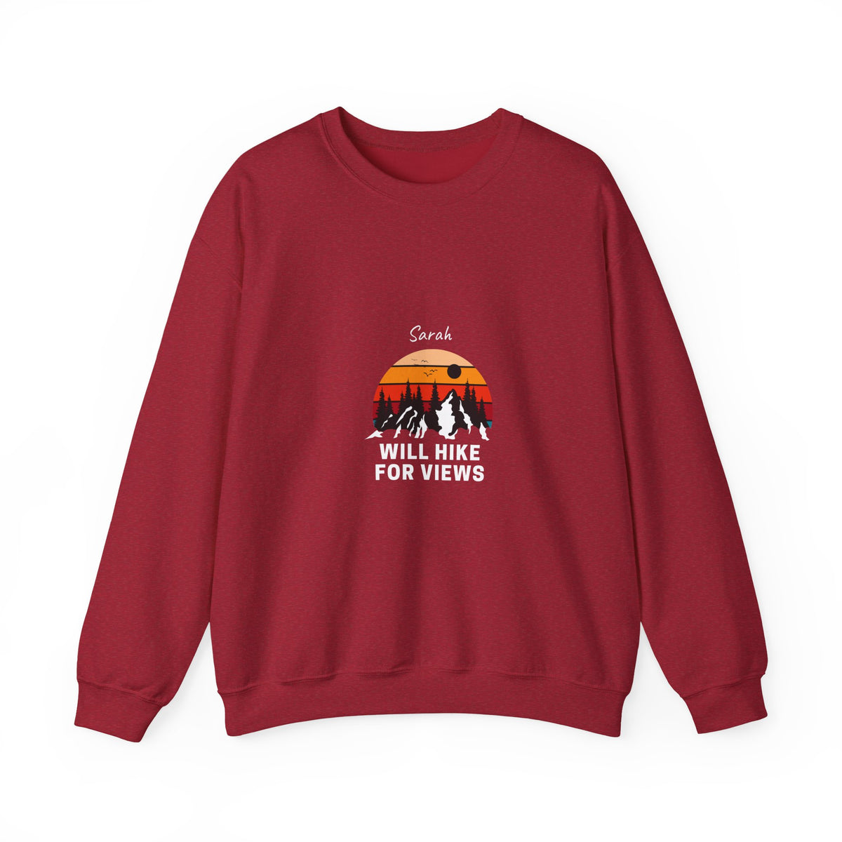 Personalised Will Hike for Views Hiking Sweatshirt