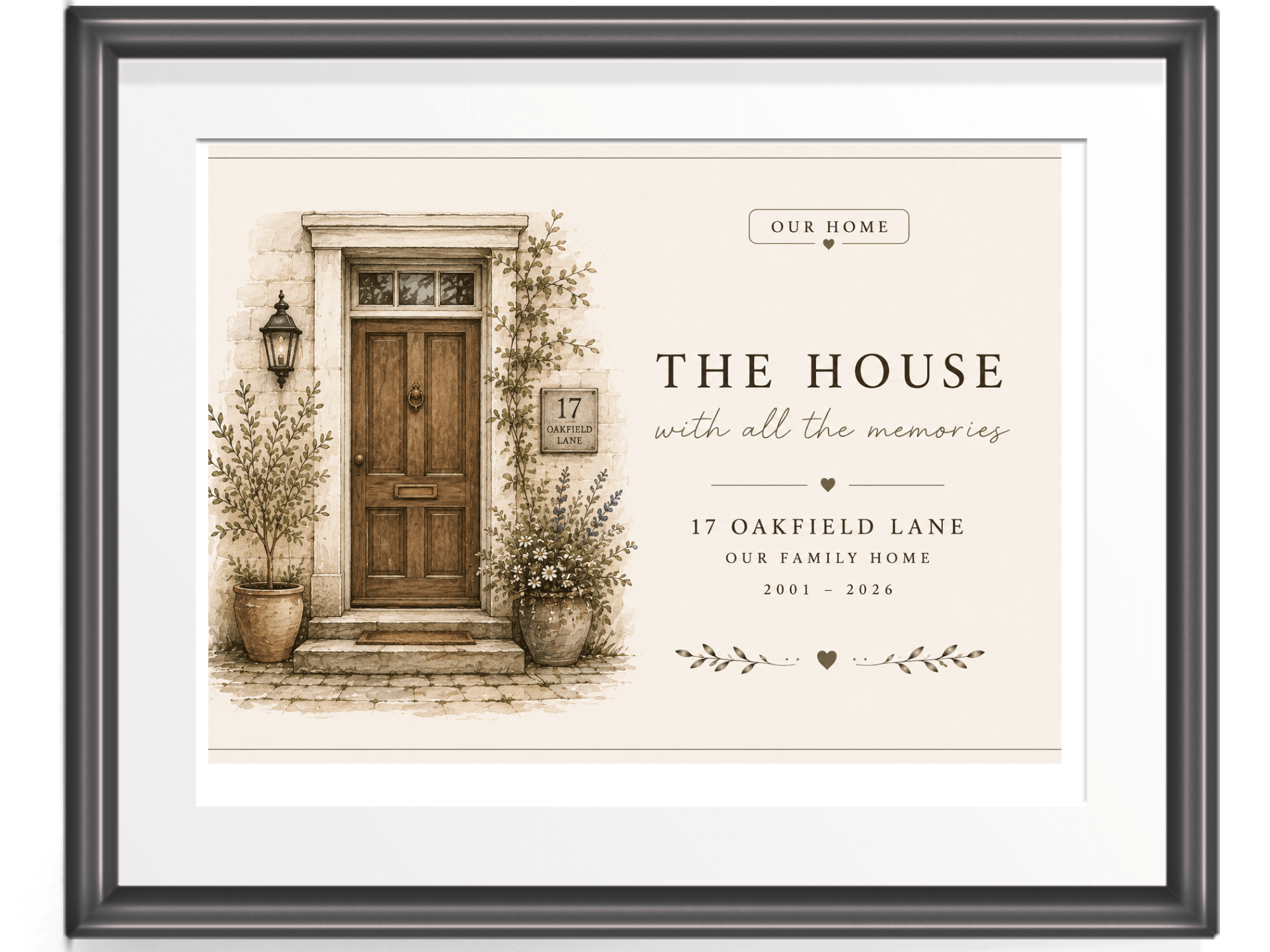 Personalised House Name Canvas Print — New Home & Housewarming Gift - AlleyCrafters