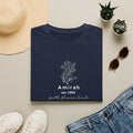 Personalized Floral Name T-Shirt — “Amirah est. 1994” Minimal Botanical Tee