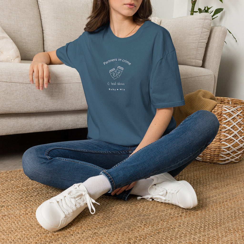 T-Shirt — "Partners in Crime & Bad Ideas" Coffee Friends Tee