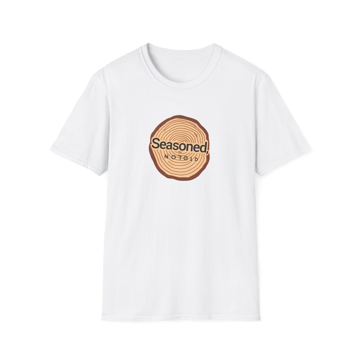 Seasoned Not Old T-Shirt — Vintage Tree Ring Design, Funny Retirement & Birthday Gift