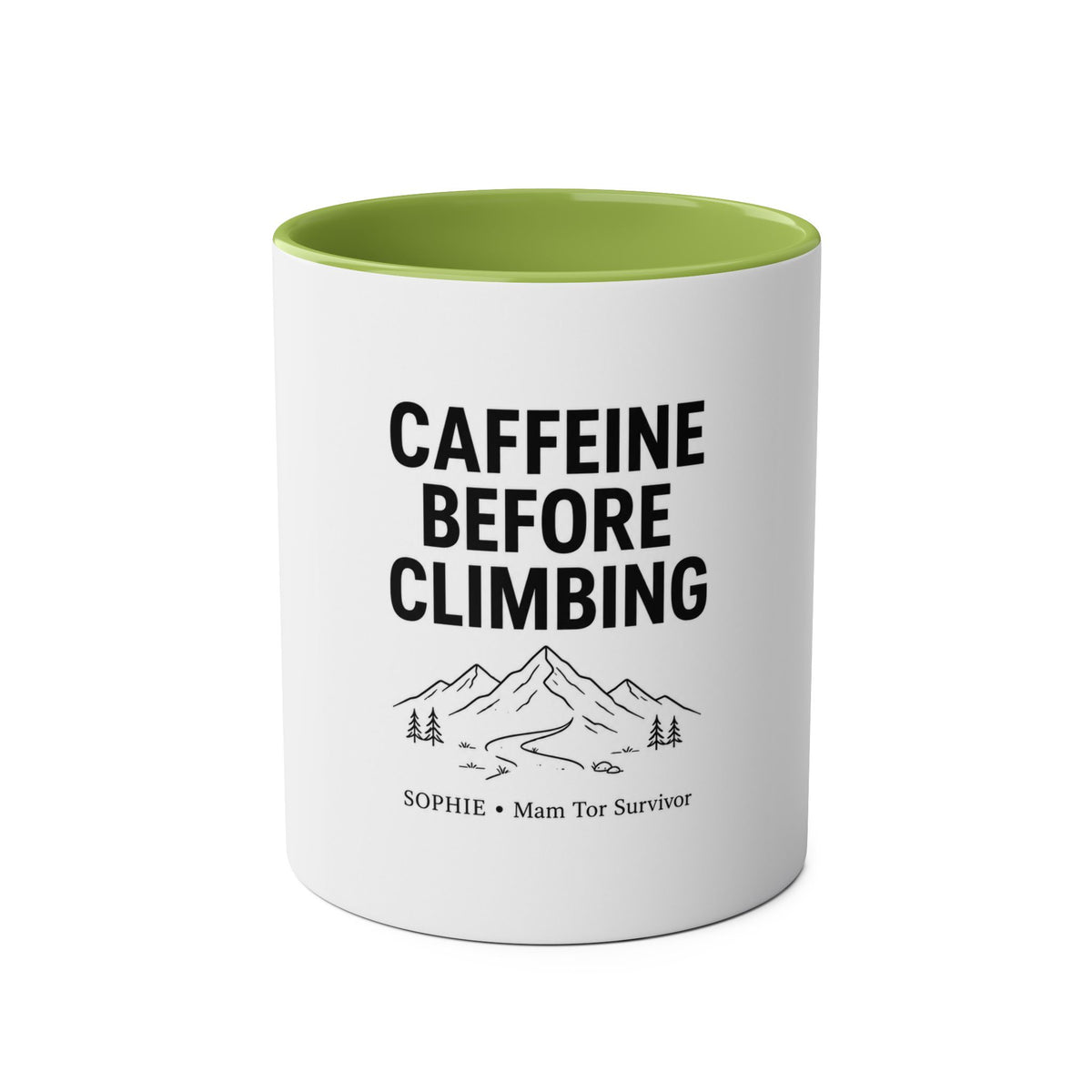 Personalised Climbing Mug – Caffeine Before Climbing