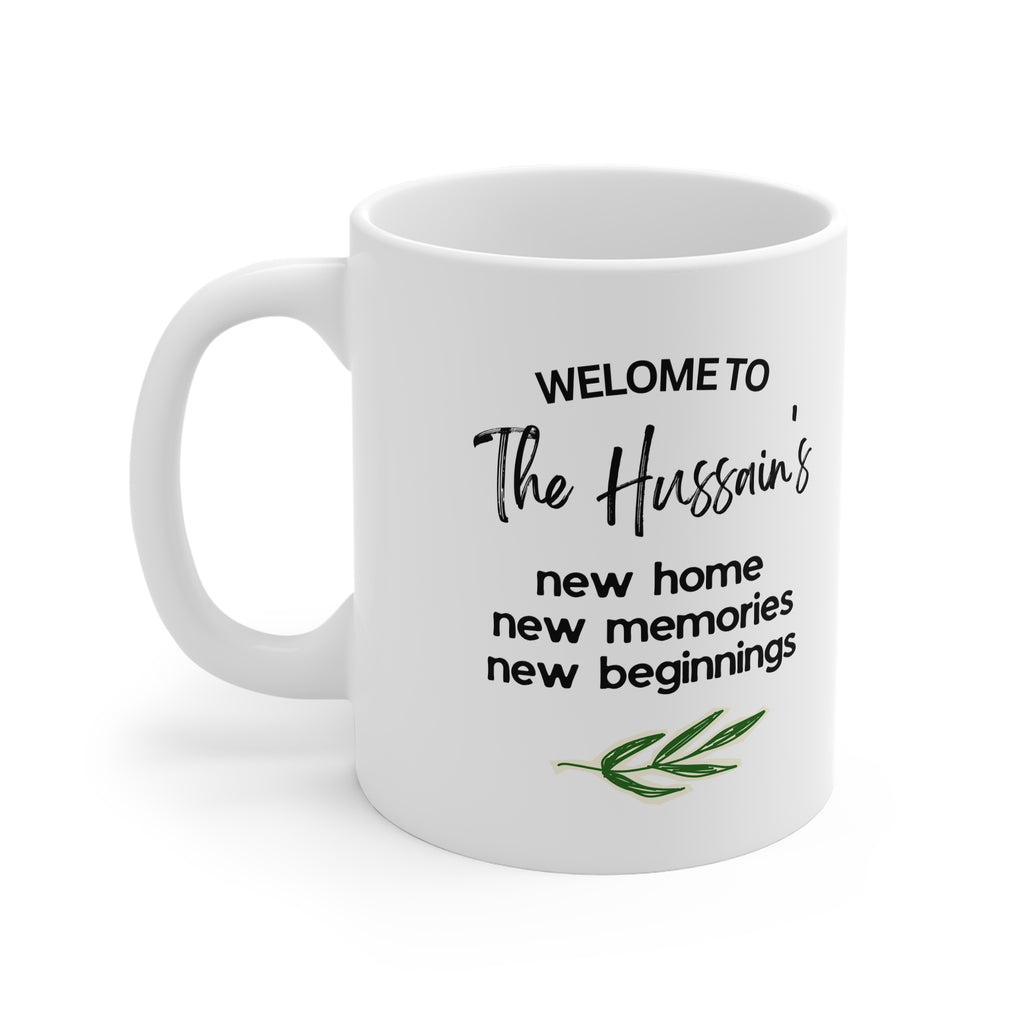 Welcome to the Hussains' New Home Mug — Personalised New Home Gift
