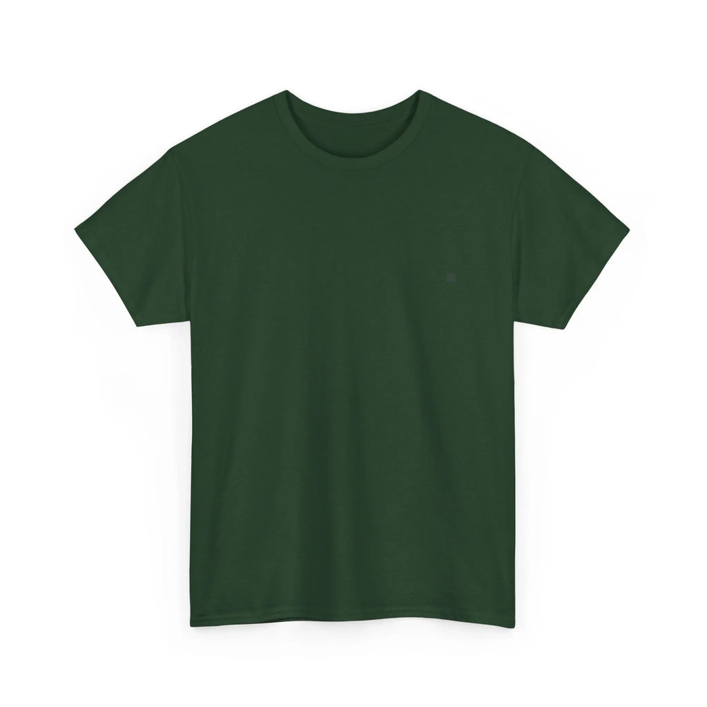 Green unisex heavy cotton t-shirt with crew neck and short sleeves