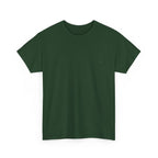 Green unisex heavy cotton t-shirt with crew neck and short sleeves
