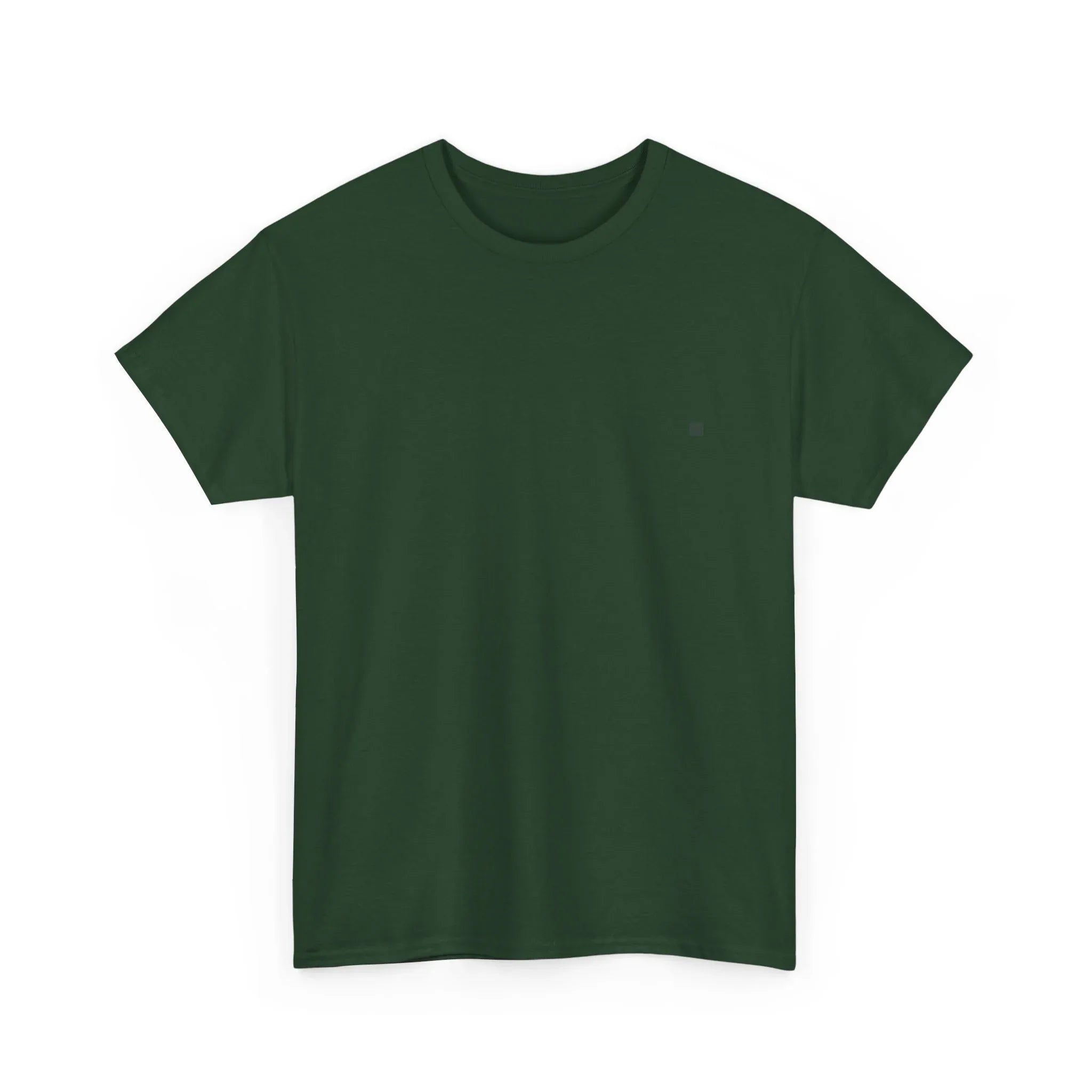 Green unisex heavy cotton t-shirt with crew neck and short sleeves