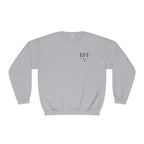 Personalised sweatshirt in light gray with front text "BFF" and small Est date