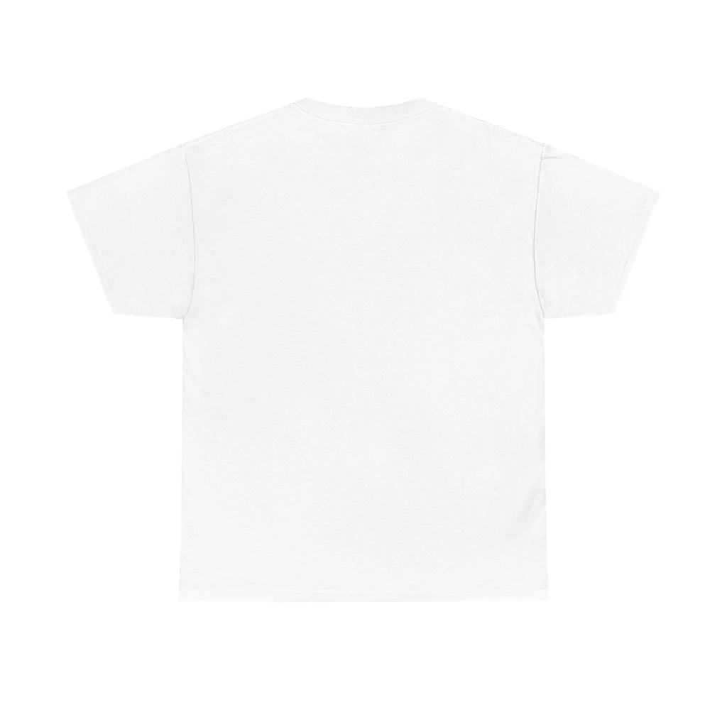 Unisex heavy cotton t-shirt, white crew neck short-sleeve