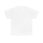 Unisex heavy cotton t-shirt, white crew neck short-sleeve