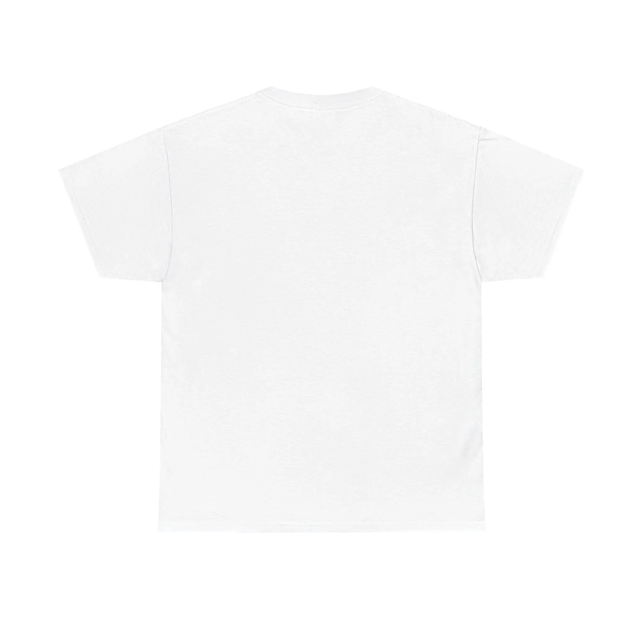 Unisex heavy cotton t-shirt, white crew neck short-sleeve