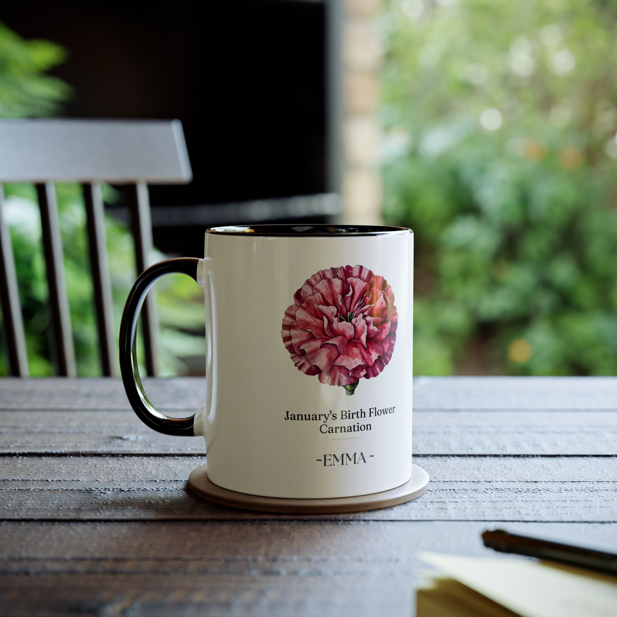 Personalised Birth Flower Mug with Name — Choose Your Birth Month - AlleyCrafters