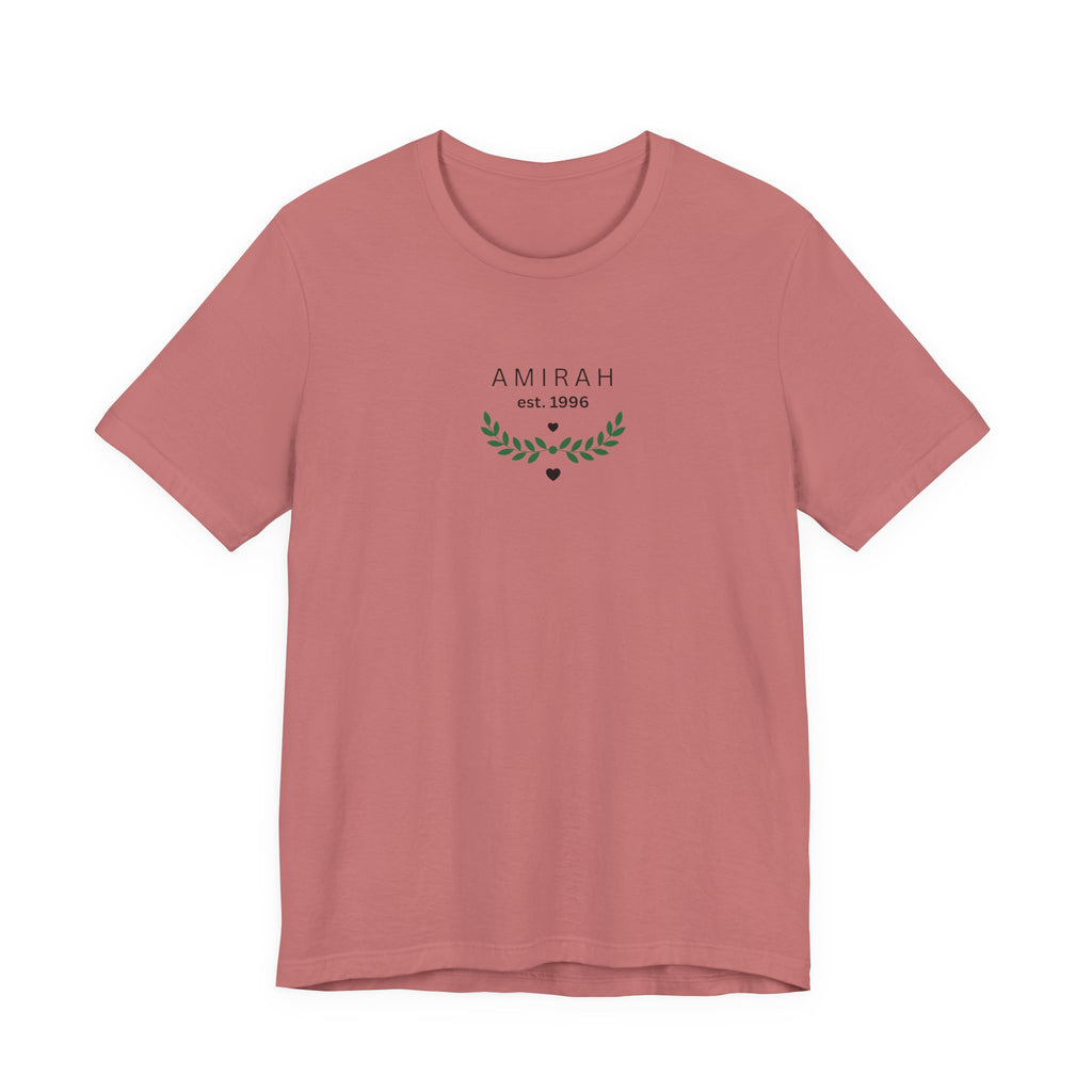 Personalised Name T-Shirt with Est Year | Custom Floral Monogram Tee