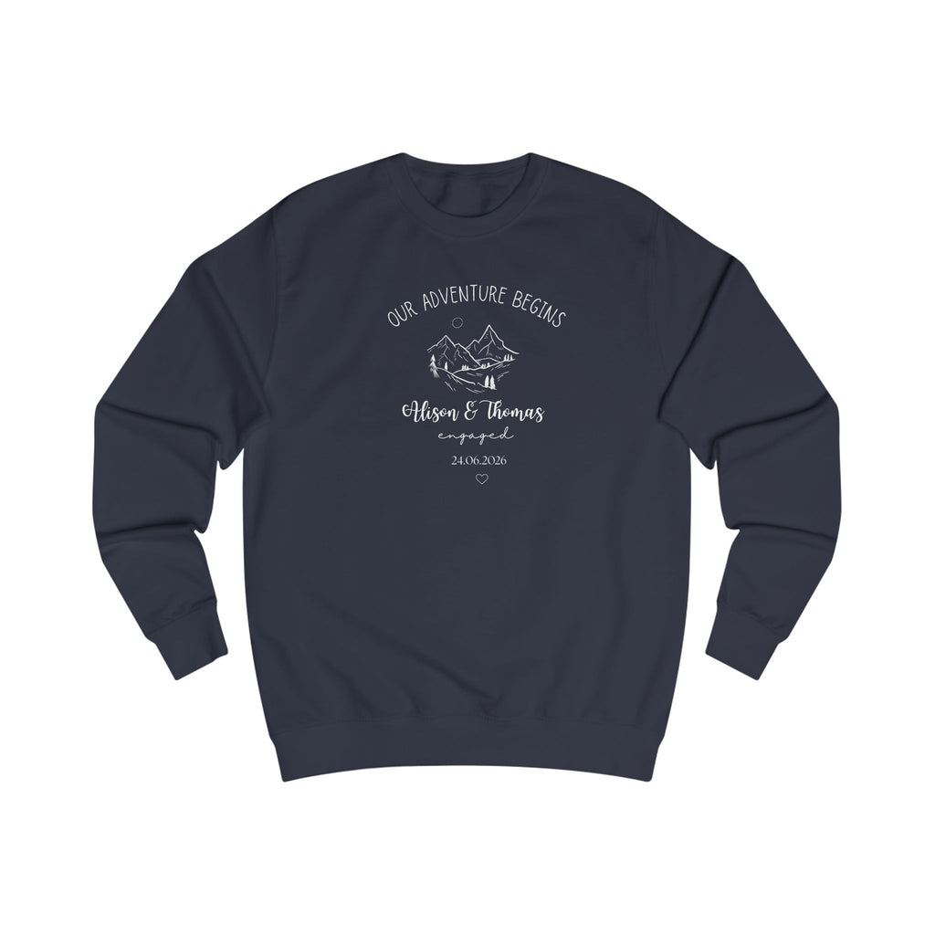 Personalised 'Our Adventure Begins' Sweatshirt | Custom Names | Couples Gift