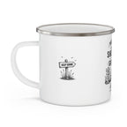 Personalised Enamel Camping Mug — "The Walk Looked Shorter on Google" Funny Hiking Gift