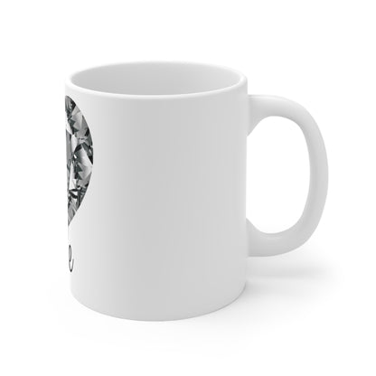 Personalized Silver Sparkle Love Heart Mug