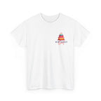 White T-shirt with birthday cake graphic and 'Birthday Mum' text