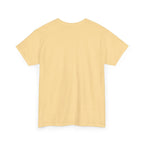 Unisex heavy cotton tee in light yellow, back view