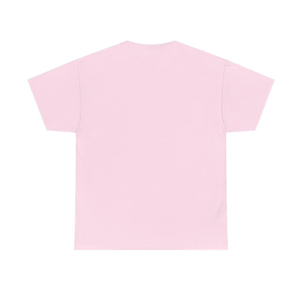 Unisex heavy cotton tee, light pink crewneck with short sleeves