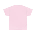 Unisex heavy cotton tee, light pink crewneck with short sleeves